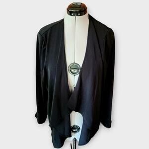 Philosphy Cardigan Womens 2X Black Open-Front Office Career Wear Lightweight NWT